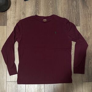 Polo by Ralph Lauren Long-Sleeve Crewneck Shirt - Maroon/bordeaux